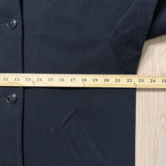 Vintage Pendleton Classic Buttonup Wool Pea Coat Womens 8 Black 90s Wool Acetate - Picture 8 of 10